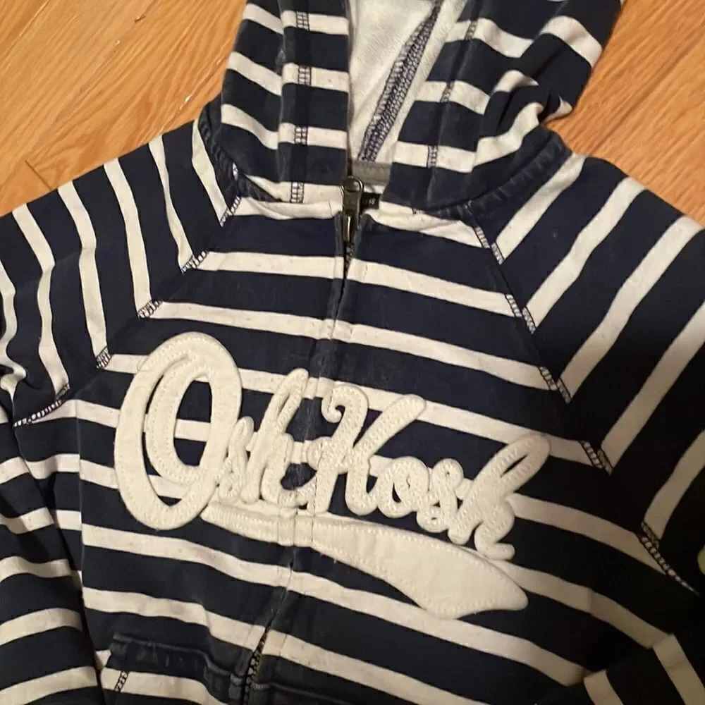 Osh kosh striped zip up sweater